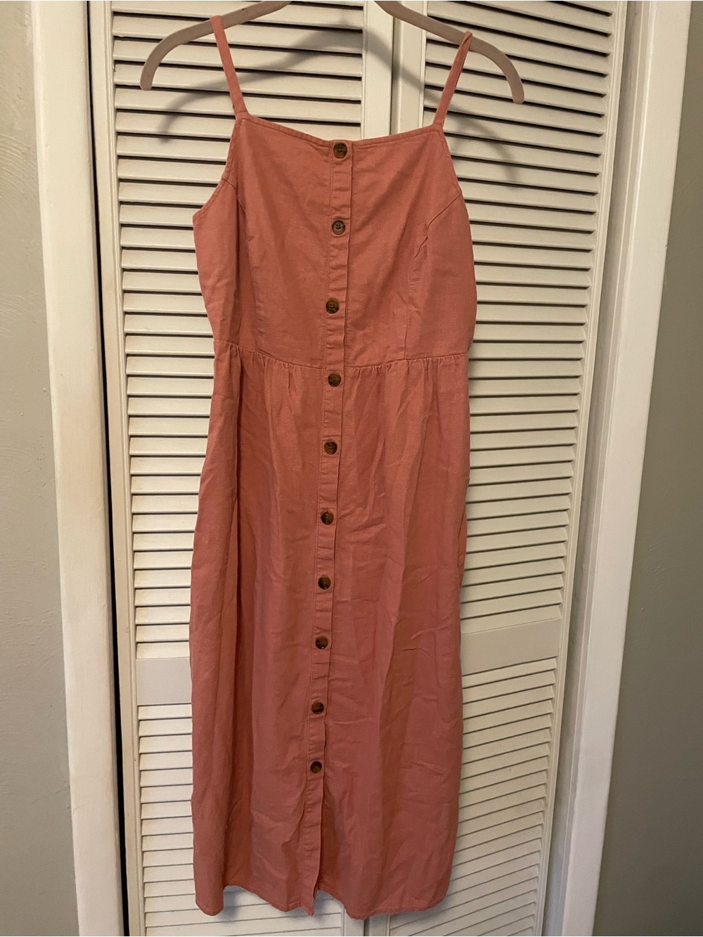 Old Navy Pink Button-Front Midi Dress